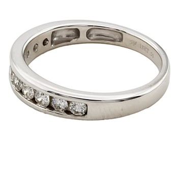 18ct White Gold Diamond 0.50cts Half Eternity Ring size N